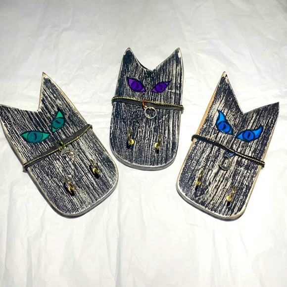 Hand Crafted Pallet Board Cat Design Key Holder - Picture 1 of 7